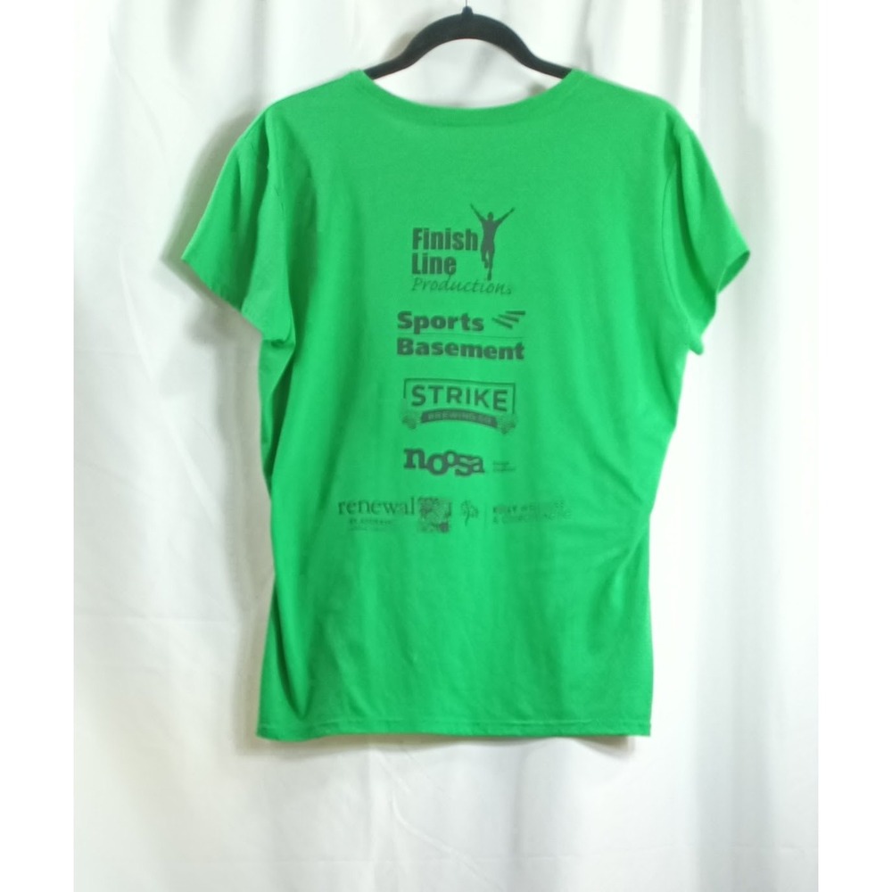 L GILDAN graphic poly tee Go Green St Patrick's Day‎ RUN Half marathon Los Gatos